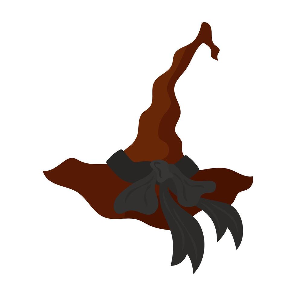 Spooky witch hat for Halloween party costume flat design vector