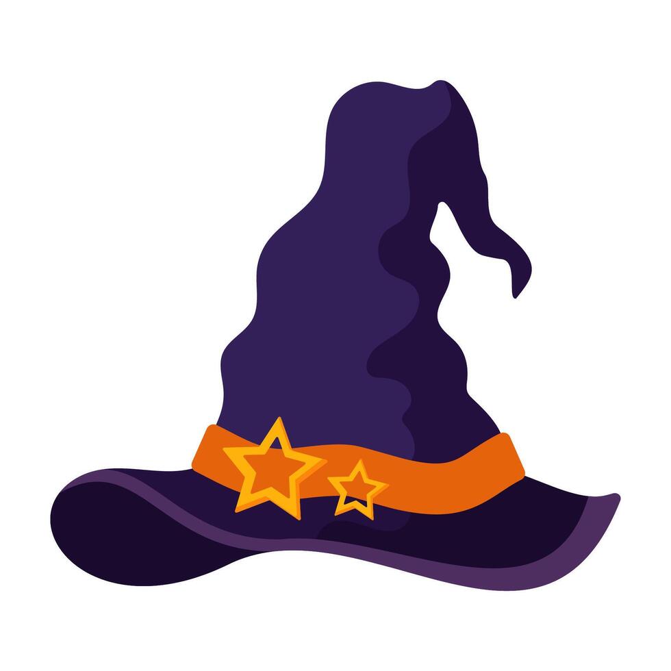 Hand-drawn witch hat vintage style for Halloween decor vector