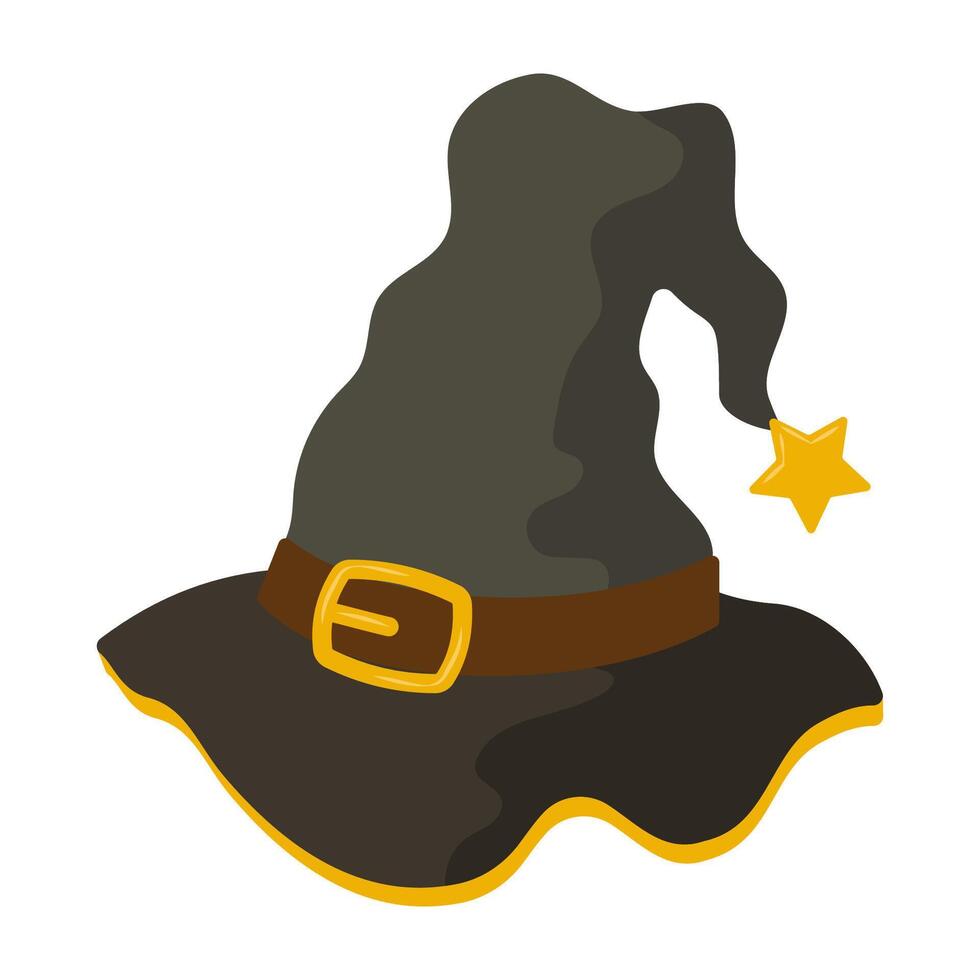 Cartoon styled Halloween witchcraft hat for spooky events vector