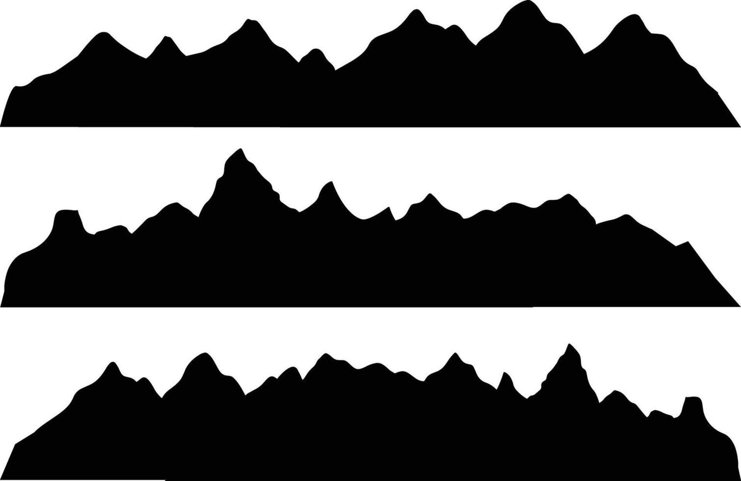 Mountain Silhouette Landscape. Black Mountain Range Wallpaper. Hand Drawn Element Design for Cover, Banner, Poster, Brochure, Packaging, and Home Decorations. vector