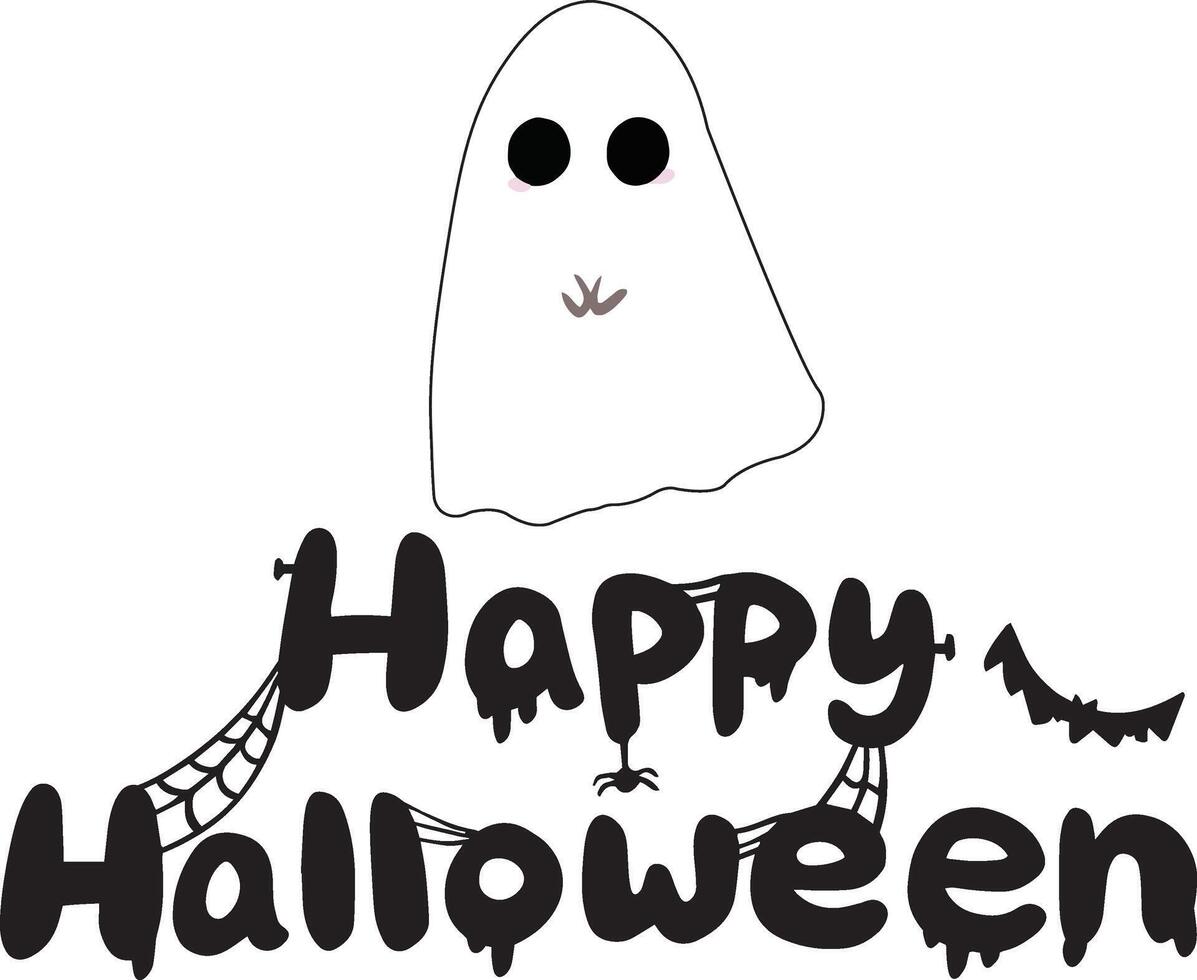 Happy halloween text banner design. vector