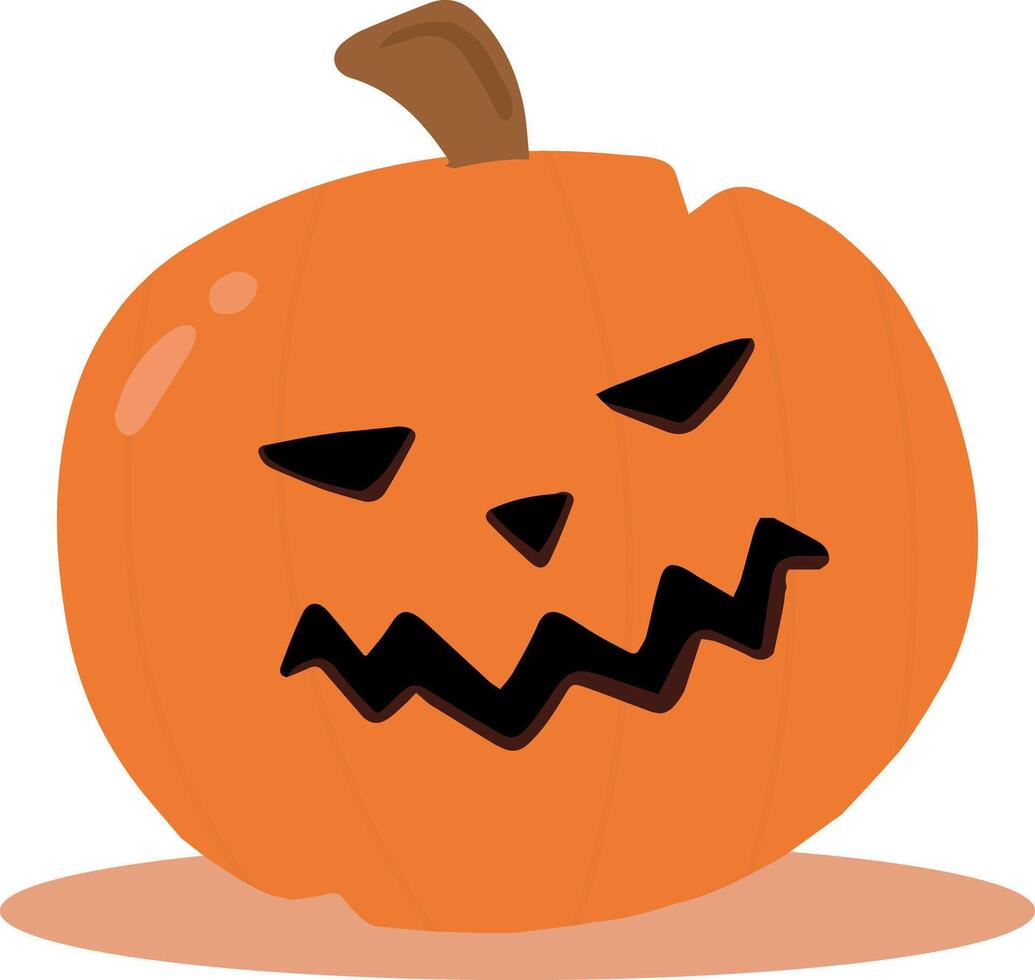 Halloween pumpkin on white background, Jack-o-Lantern on white background. Scary pumpkin. vector