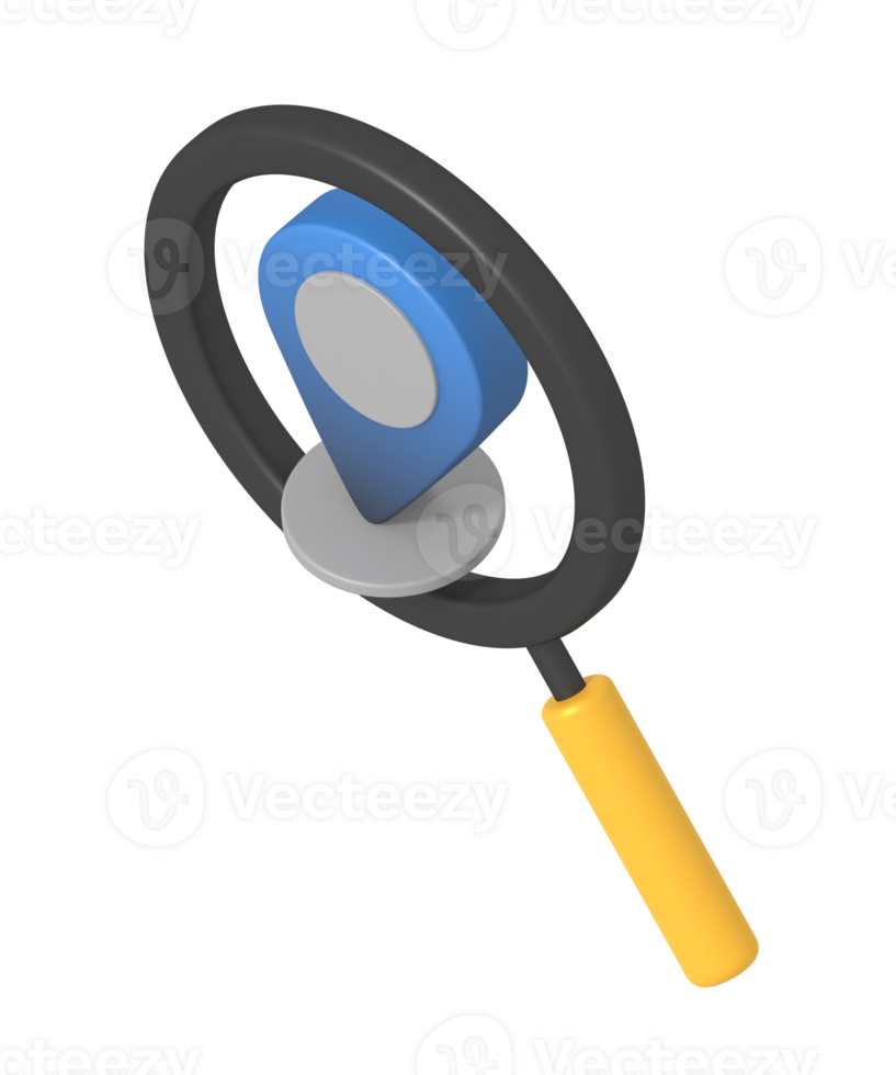 Searching map location isometric style png