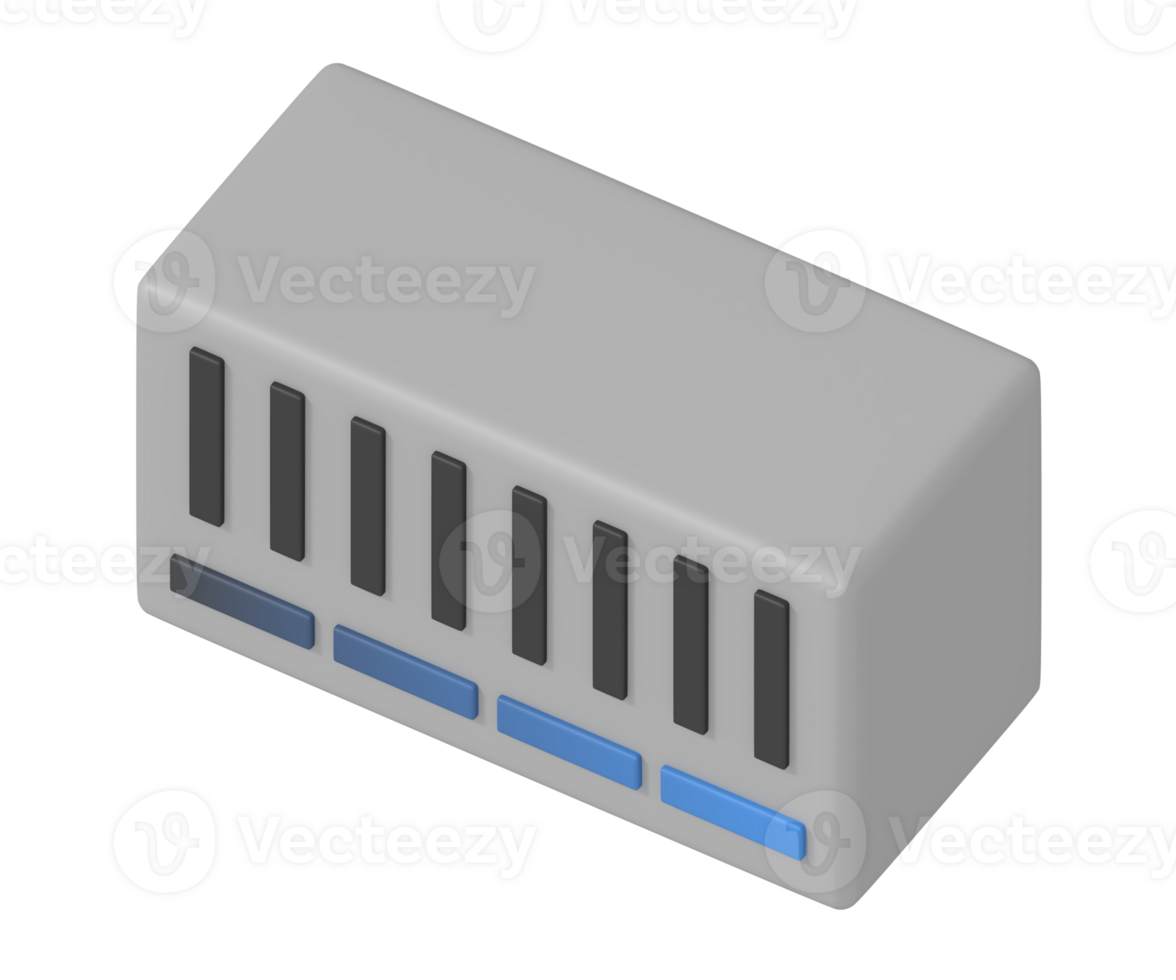Cargo container isometric style png