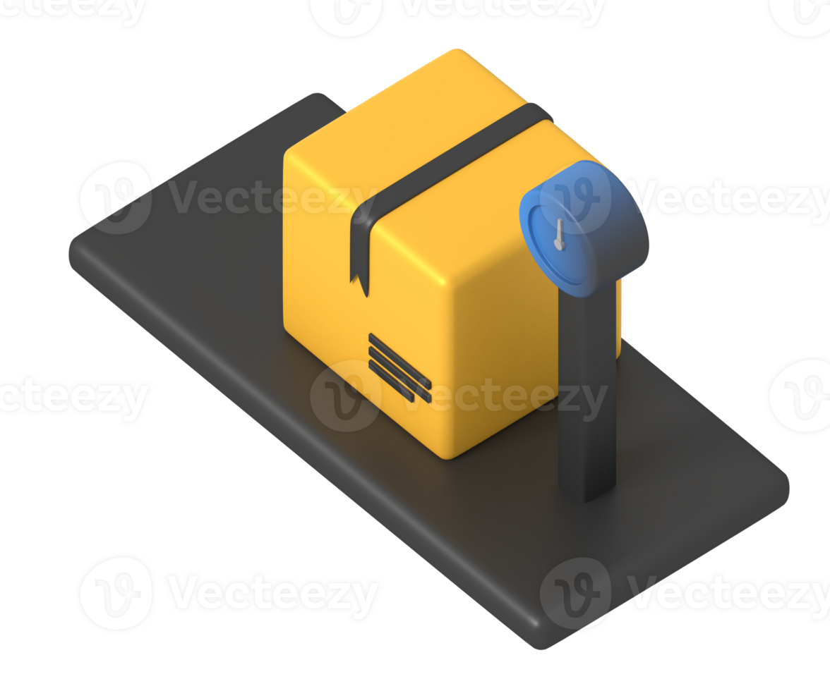 Weight scale box delivery isometric style png