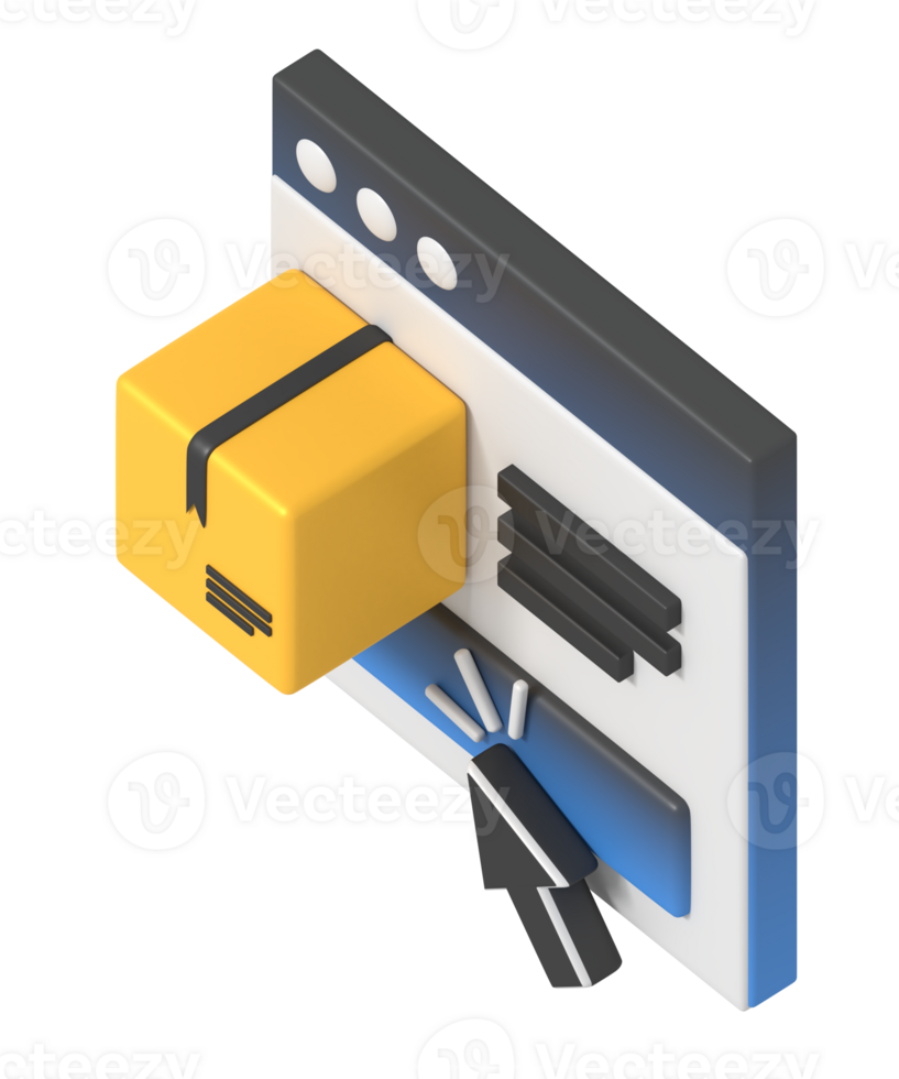 Online order delivery isometric style png