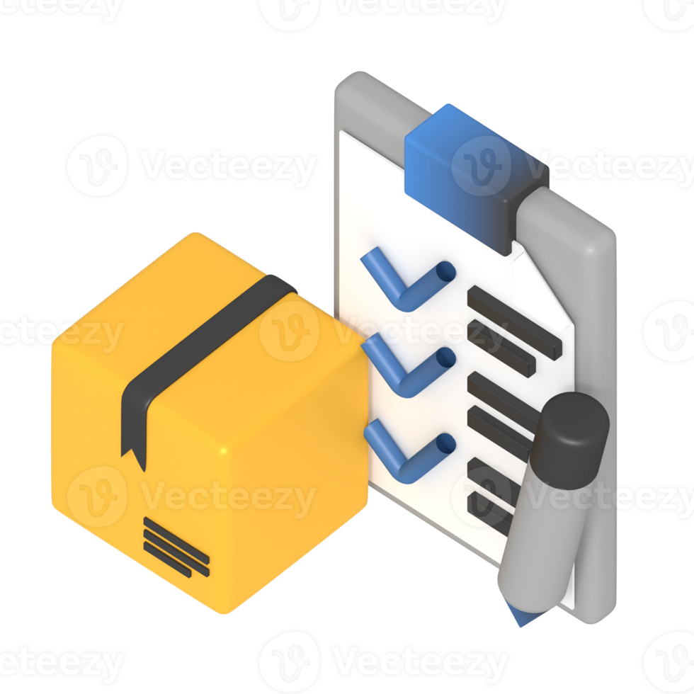 Delivery checklist isometric style png