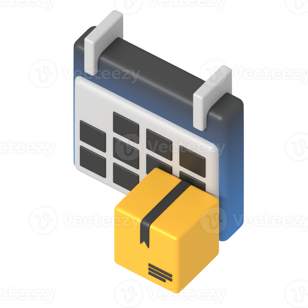 Scheduled delivery on calendar isometric style png