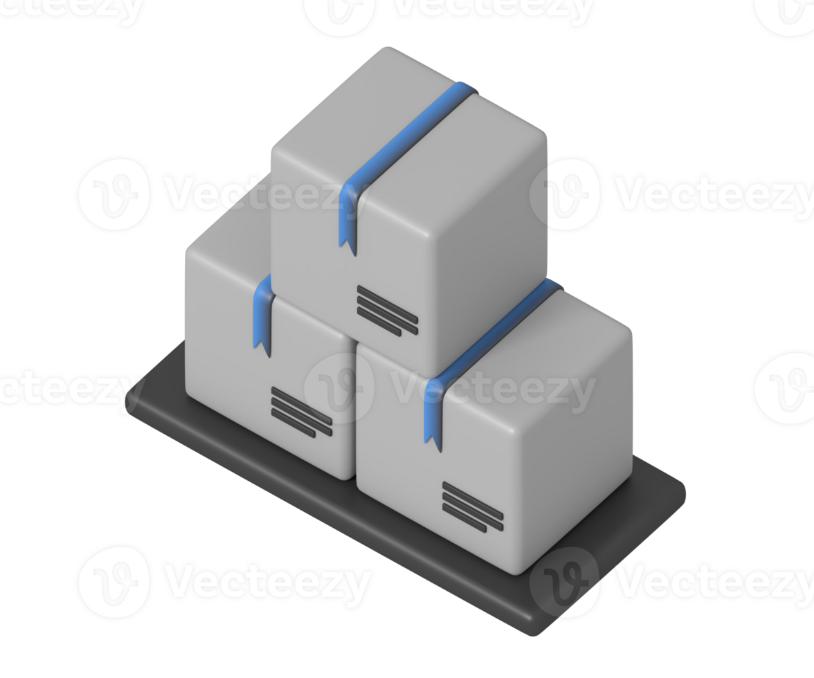 Logistics delivery box isometric style png