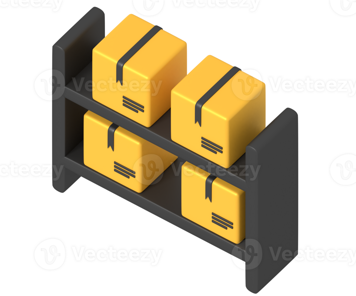 Package storage box isometric style png