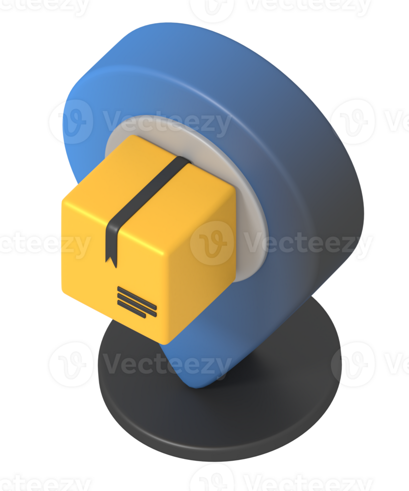 Delivery map pin location isometric style png