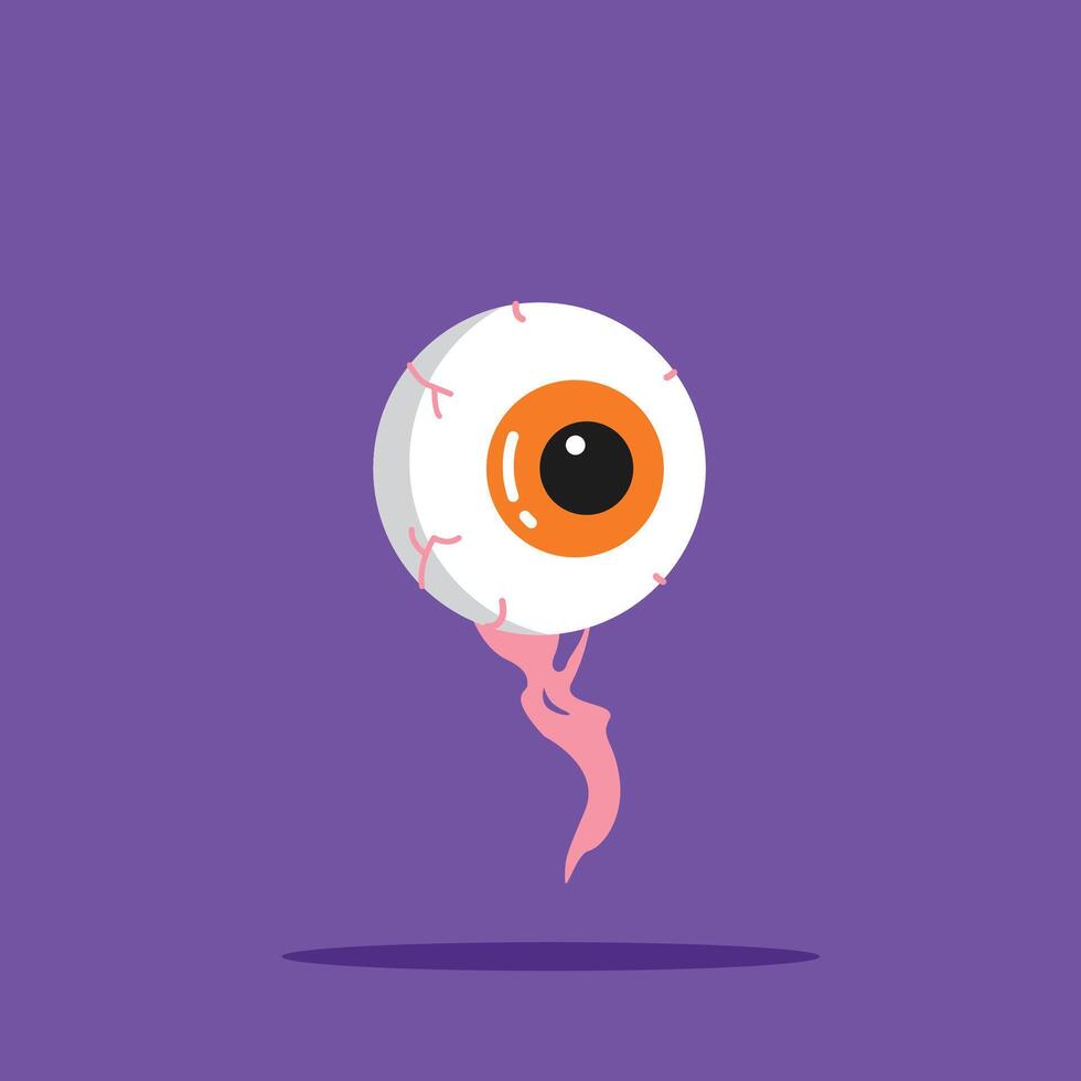 floating eyeballs with veins and nerves. Creepy Halloween decoration suitable for posters and web. vector