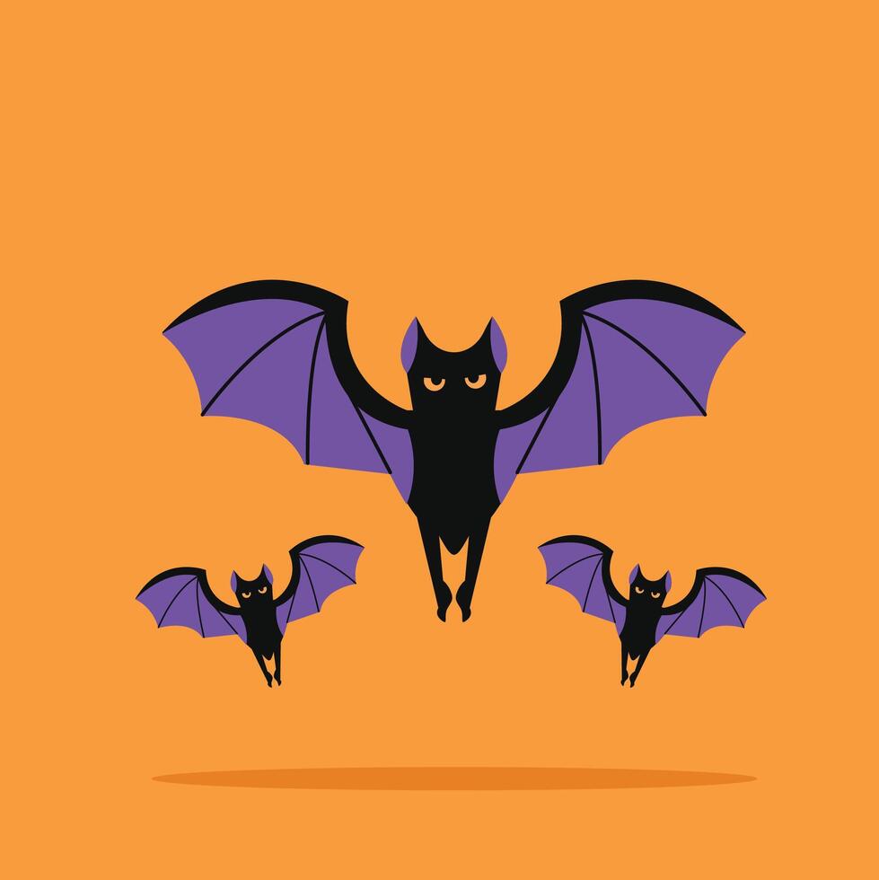 Flying bat Spooky Halloween decoration suitable for posters and web. vector
