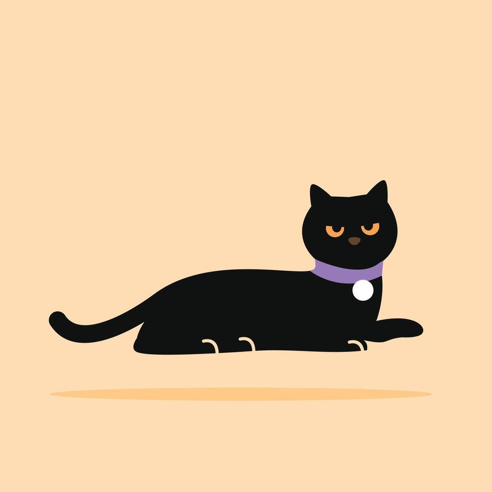 cat sitting with eyes peeking. Spooky Halloween decoration suitable for posters and web. vector