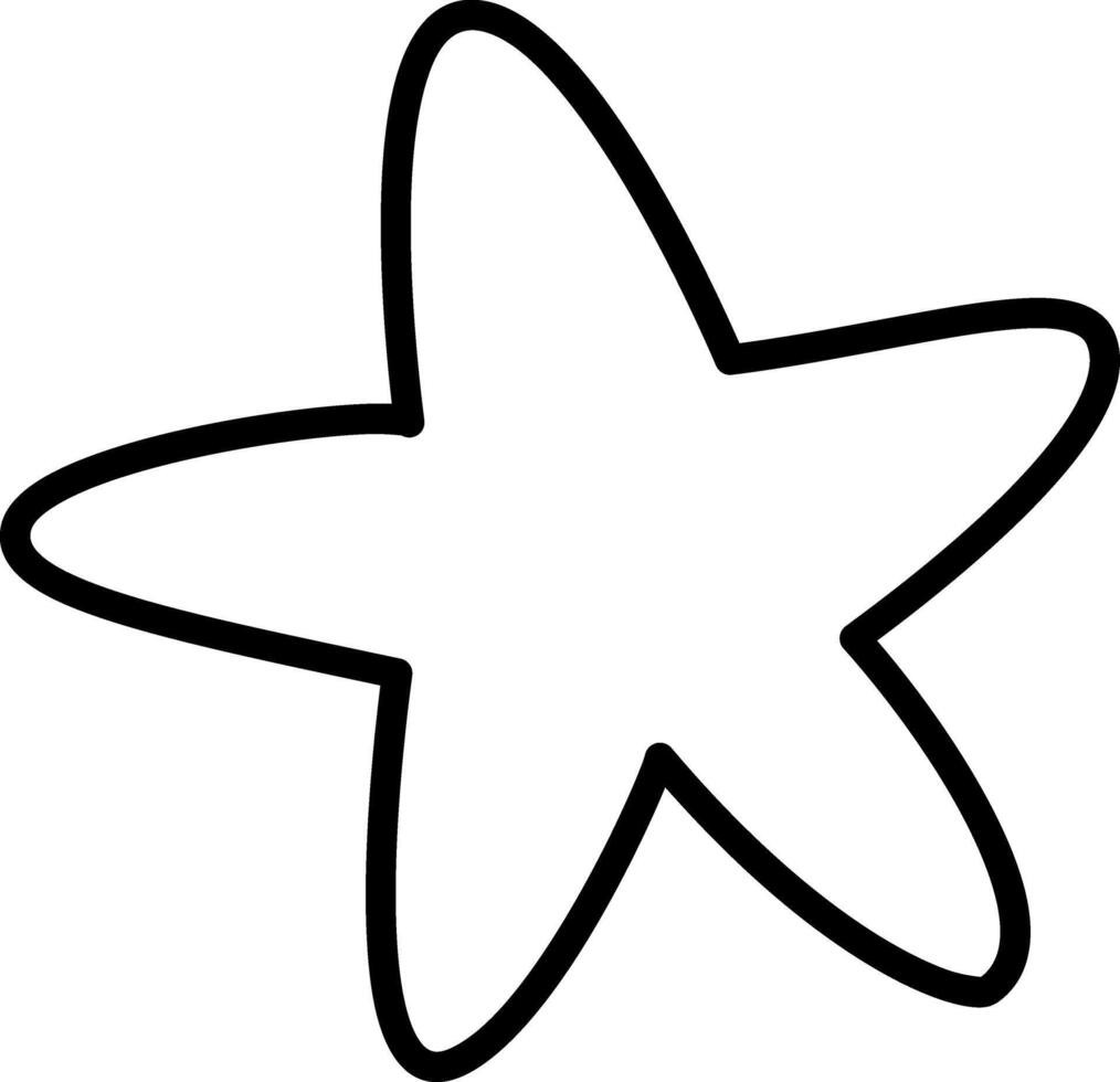 a cute star doodle hand drawn outline image vector