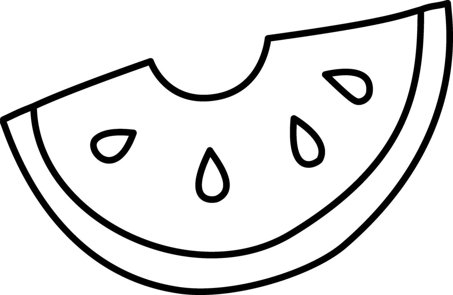 a cute watermelon doodle hand drawn outline image vector