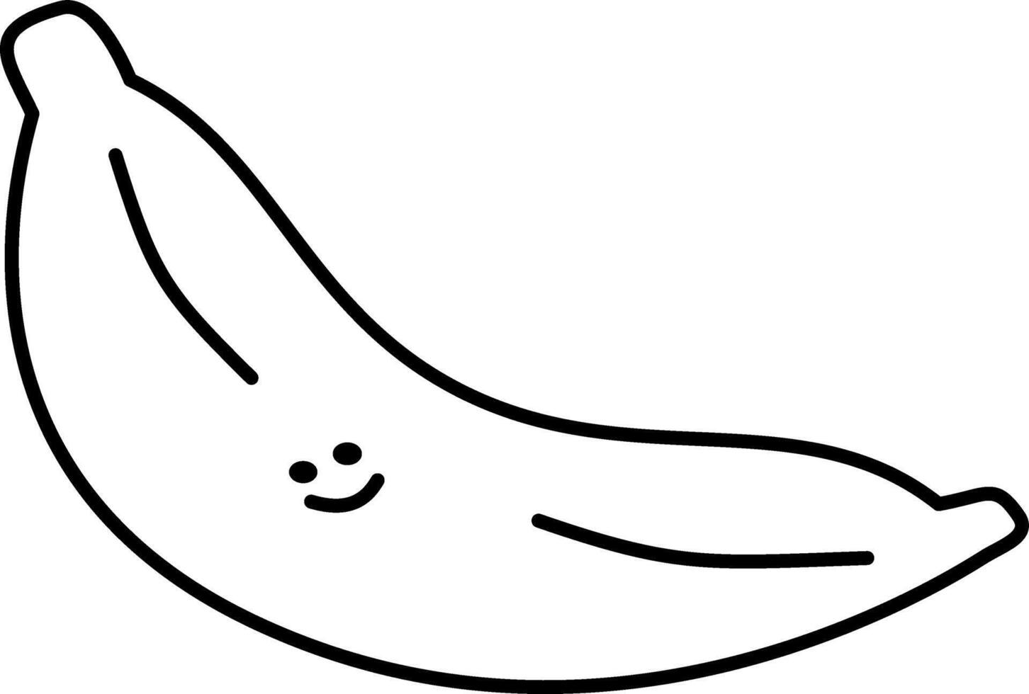 a cute banana doodle hand drawn outline image vector