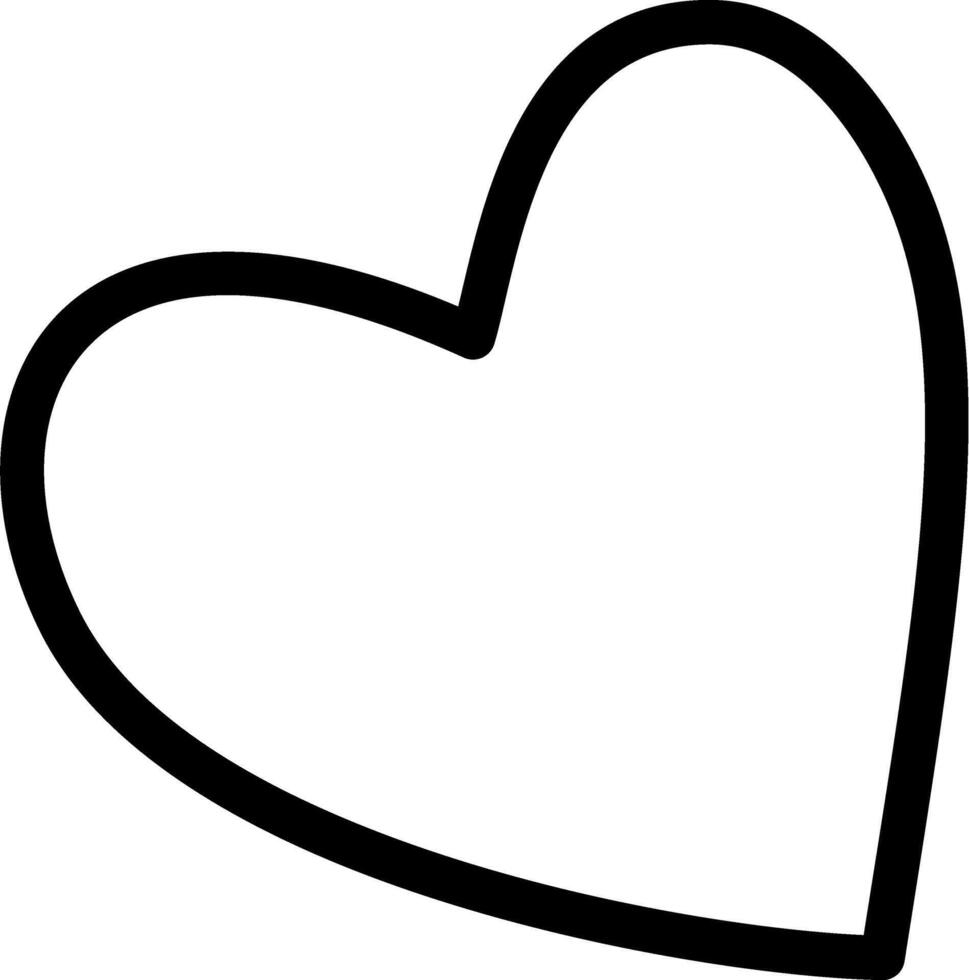 a cute heart doodle hand drawn outline image vector