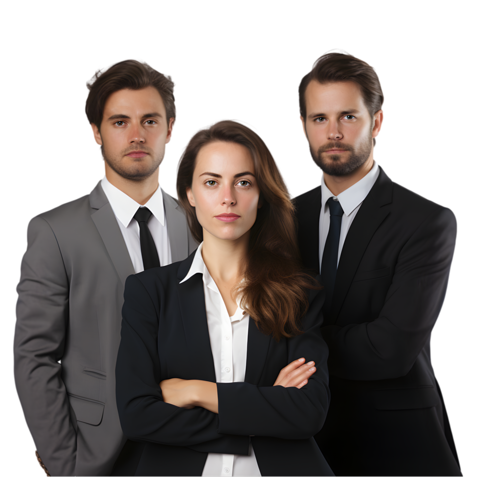Three business people standing together png