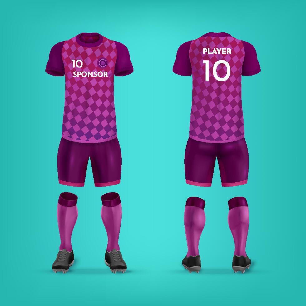Purple and Pink Soccer Uniform Design vector