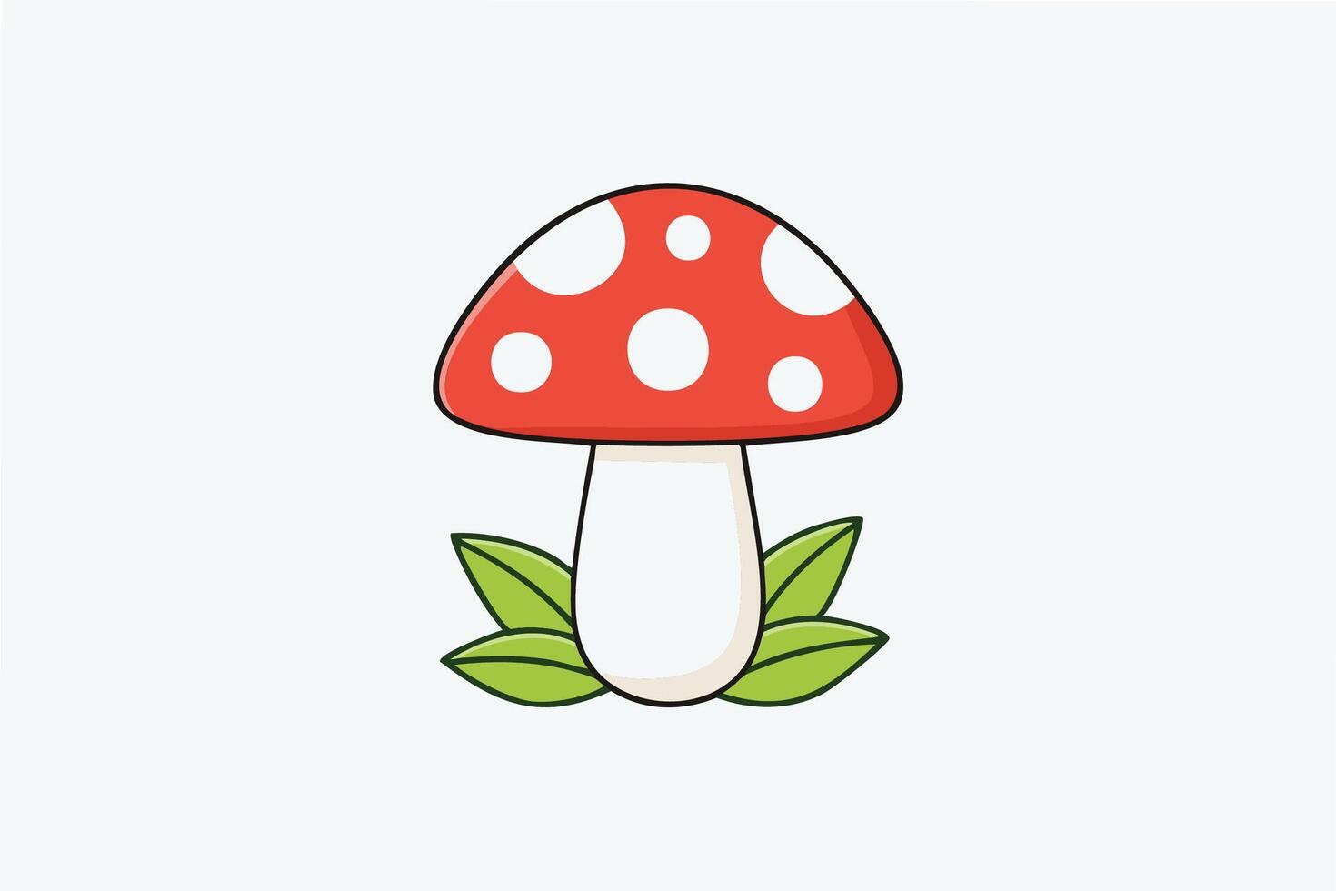 a mushroom with a striking red cap vector