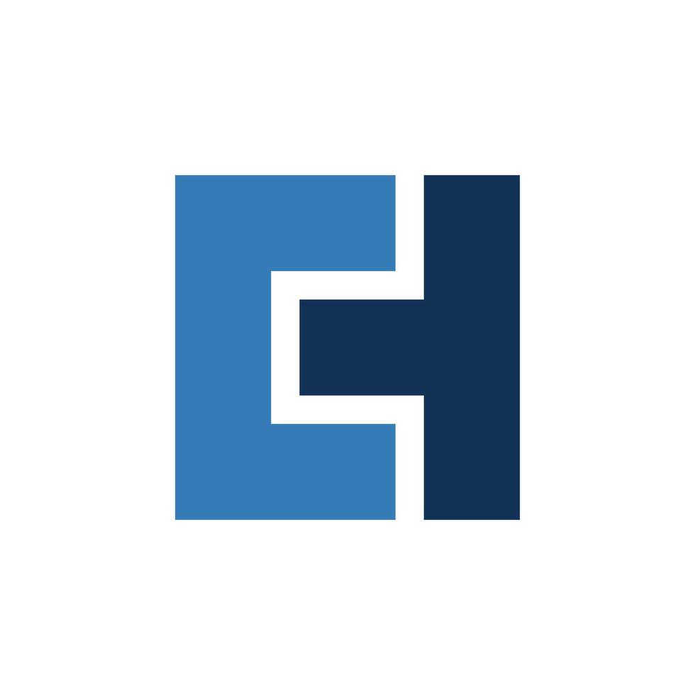 Letter C H Square Logo Template Illustration Design. vector