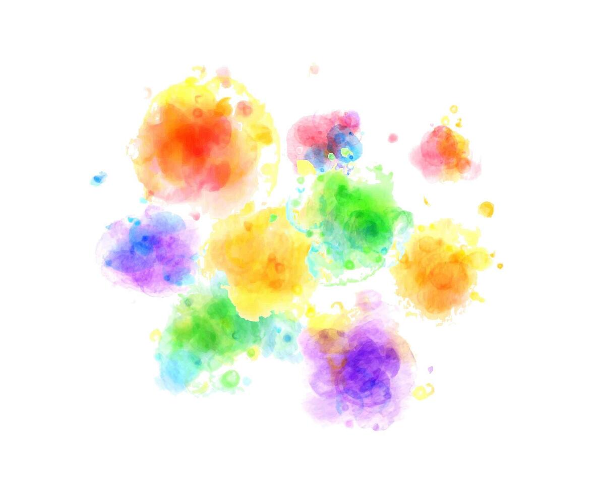 Colorful splashes in rainbow color scheme vector