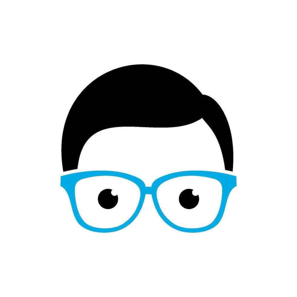 Geek Nerd Face Icon Template vector