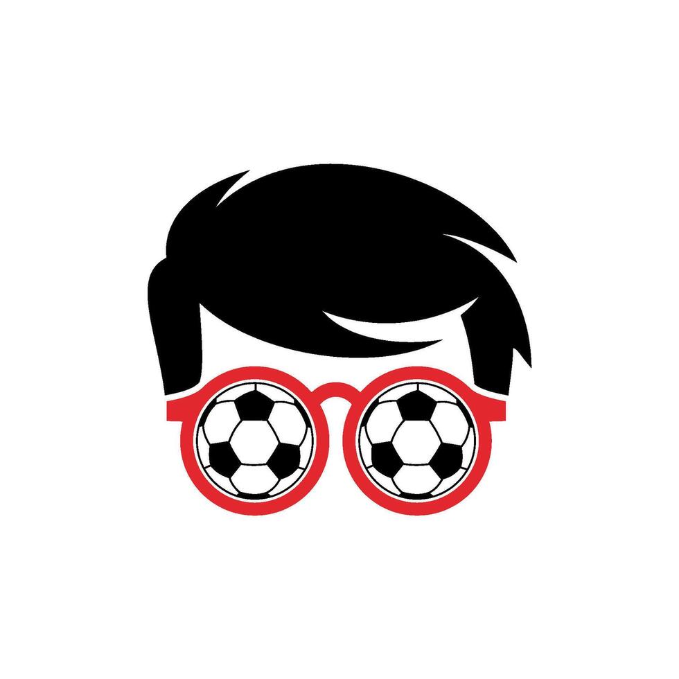 Geek Nerd Football Face Icon Template vector