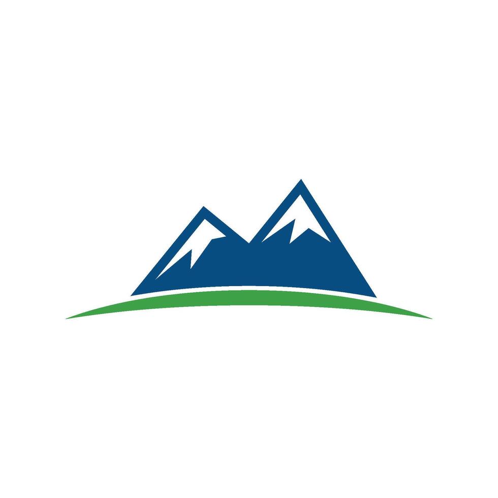 Mountain, Volcano, Summit, Peak Icon Logo Template Illustration Design vector