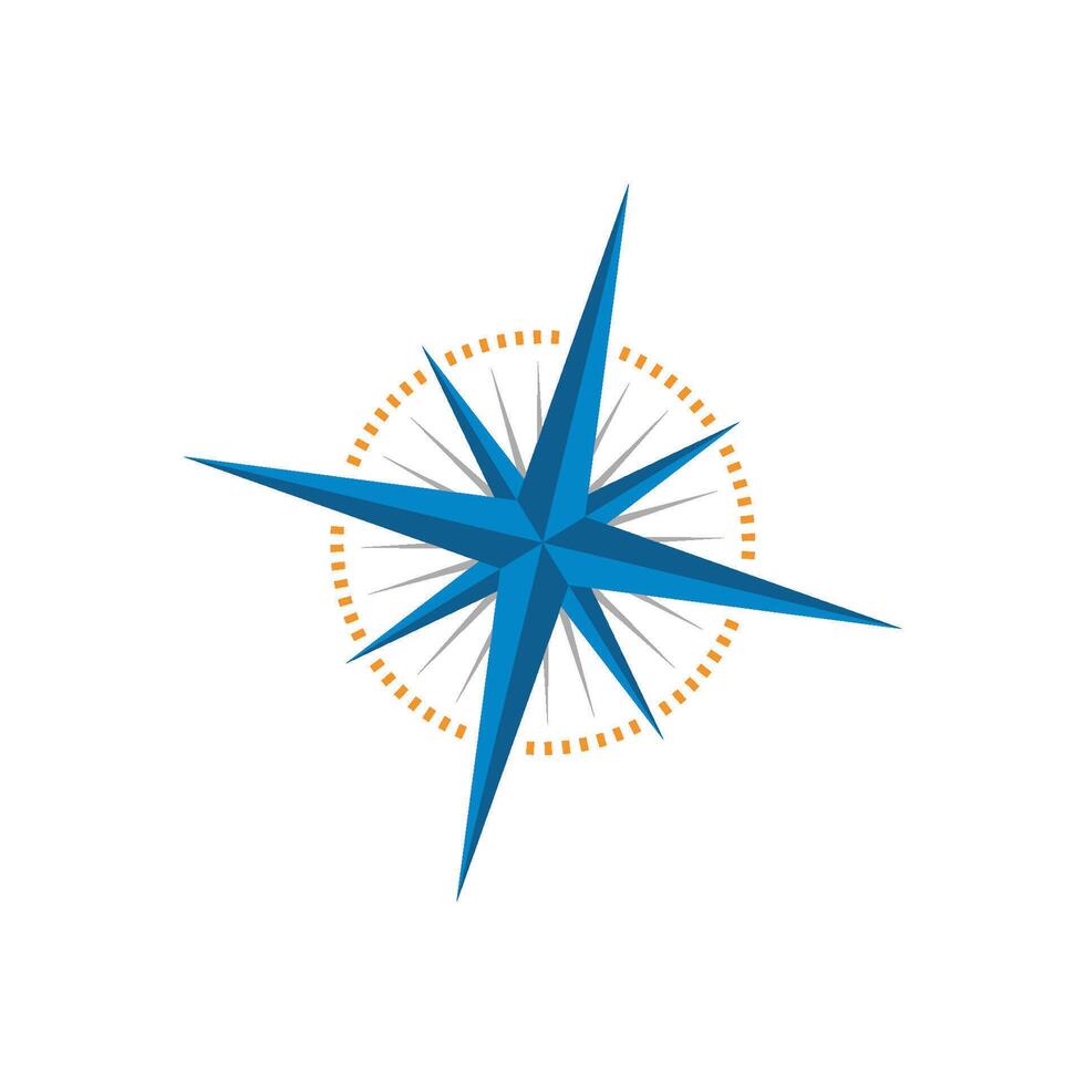 Compass Rose Template Illustration Design. vector