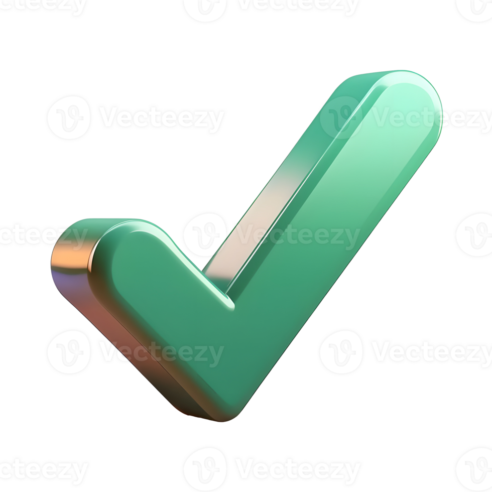 3d Render green check mark png