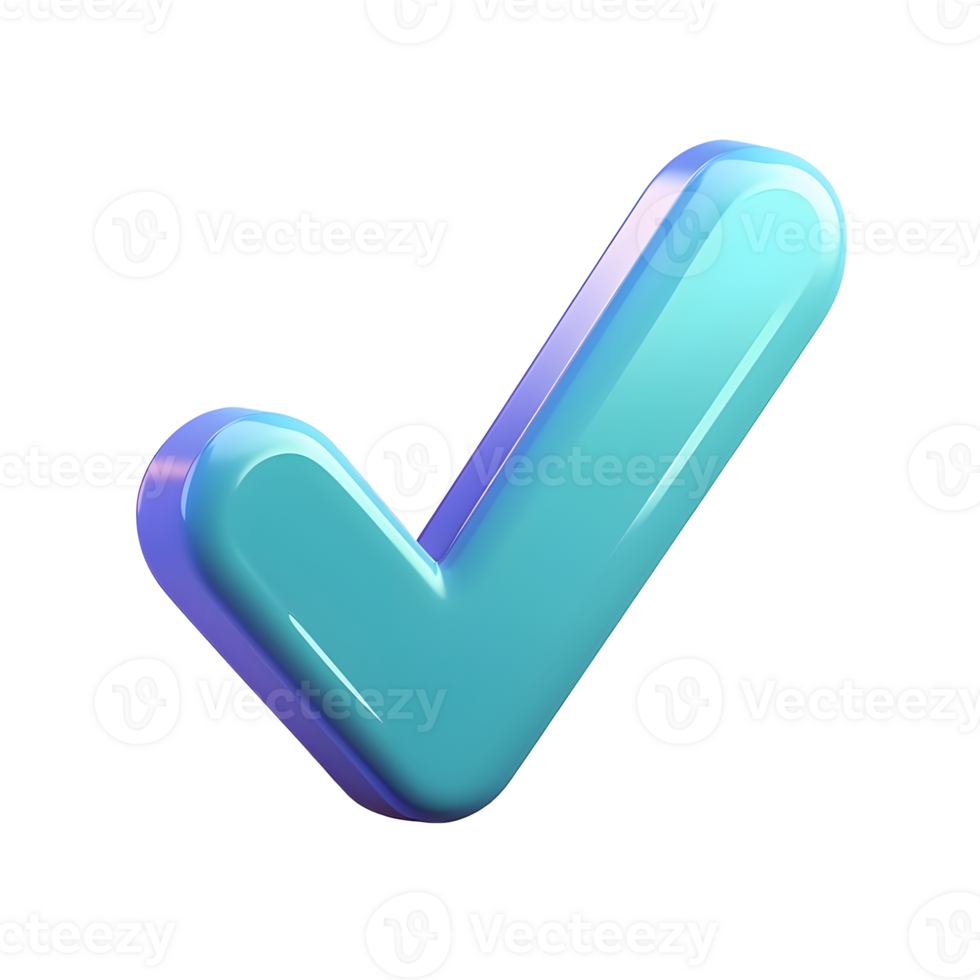 3d Render check mark png