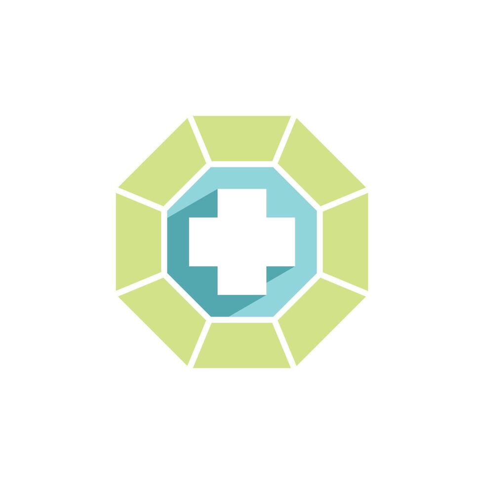 Healthcare Cross Hexagonal Logo Template Illustration Design vector