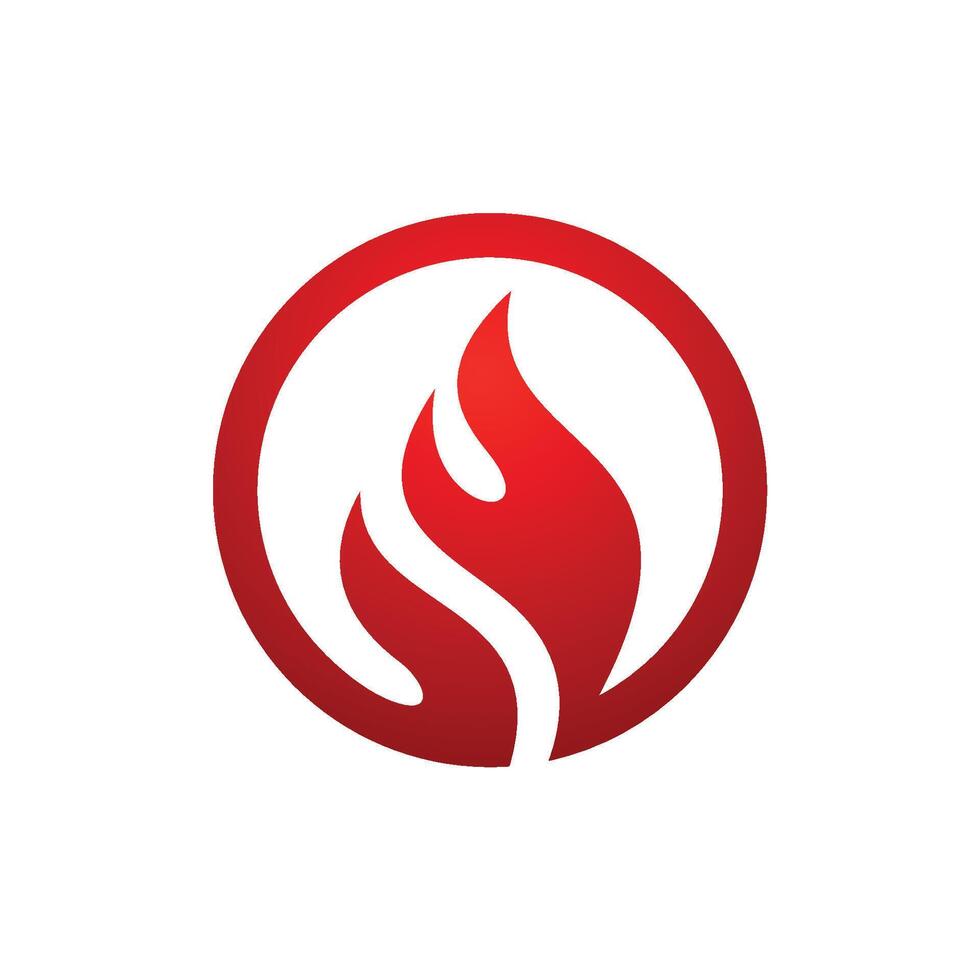 Red Burn Fire Flammable Logo Template Illustration Design. vector