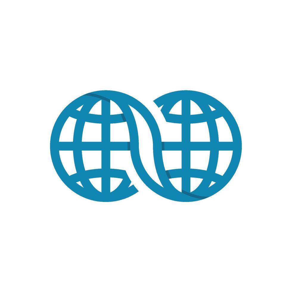 Infinity World Globe Icon Logo Template vector