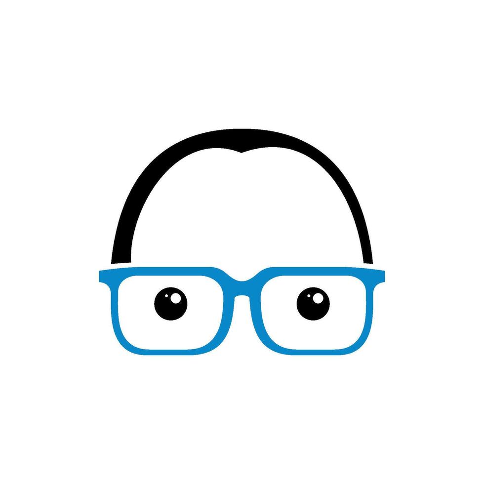 Geek Nerd Face Icon Template vector