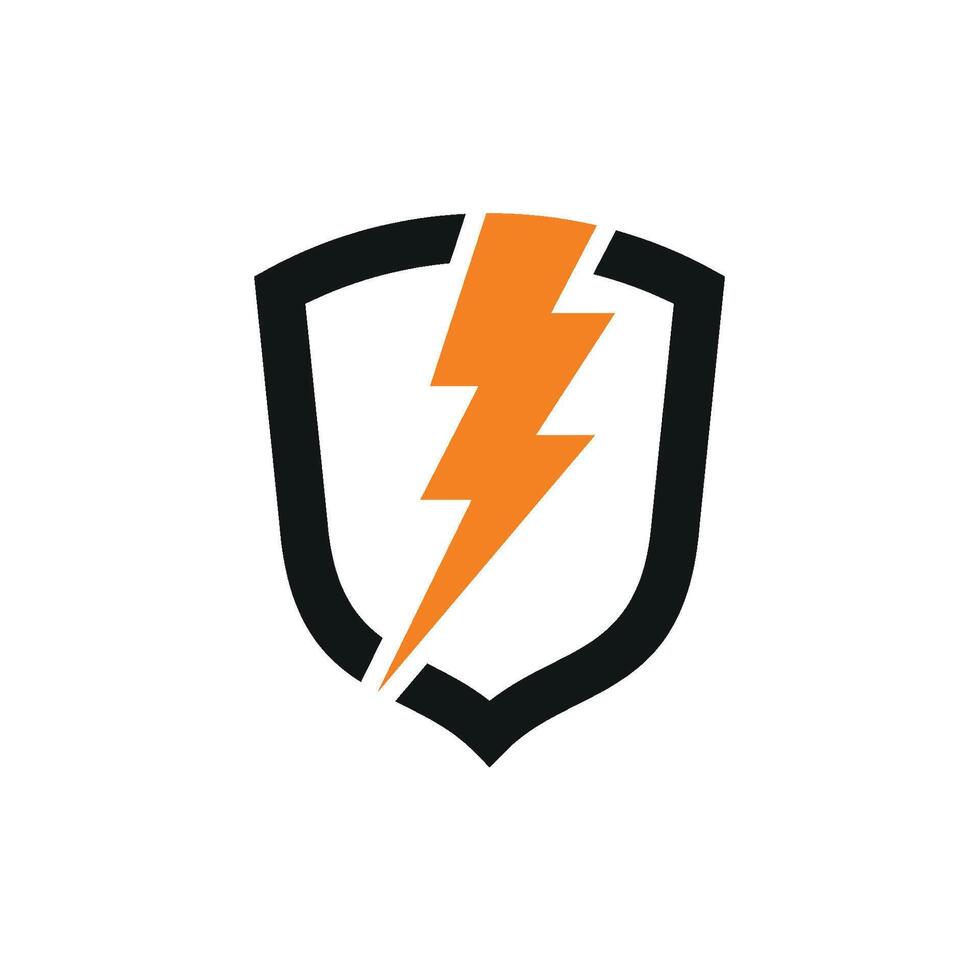 Thunderbolt Shield Logo Template Illustration Design vector