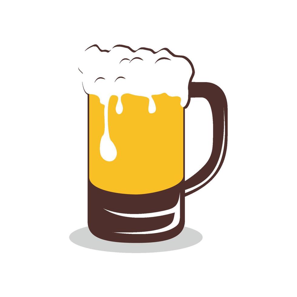 Beer Glass Icon Logo Template Illustration Design vector