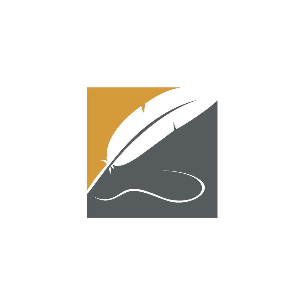 Feather Pen Logo Template Illustration Design vector