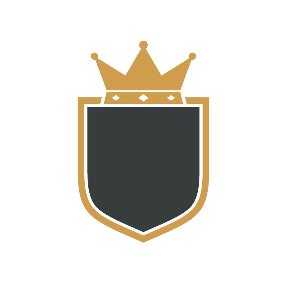 Elegant Shield Crown Crest Logo Template Illustration Design vector