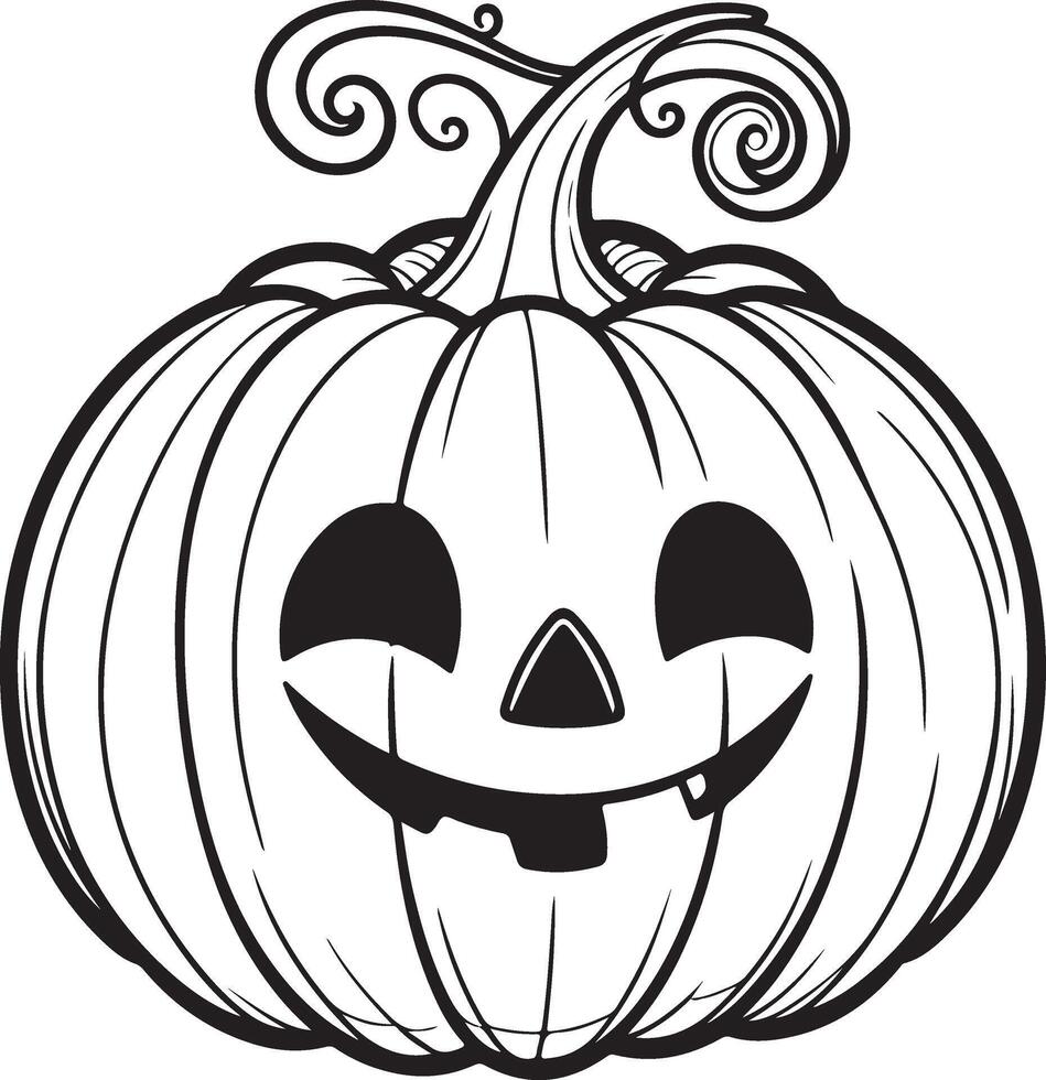 Halloween pumpkin coloring pages vector