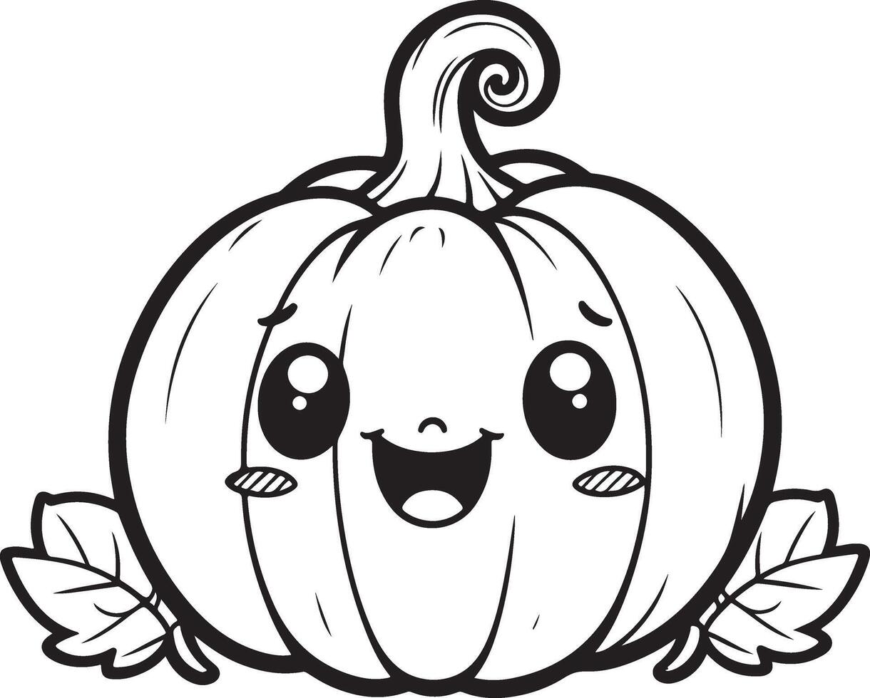 Pumpkin coloring pages for kids vector