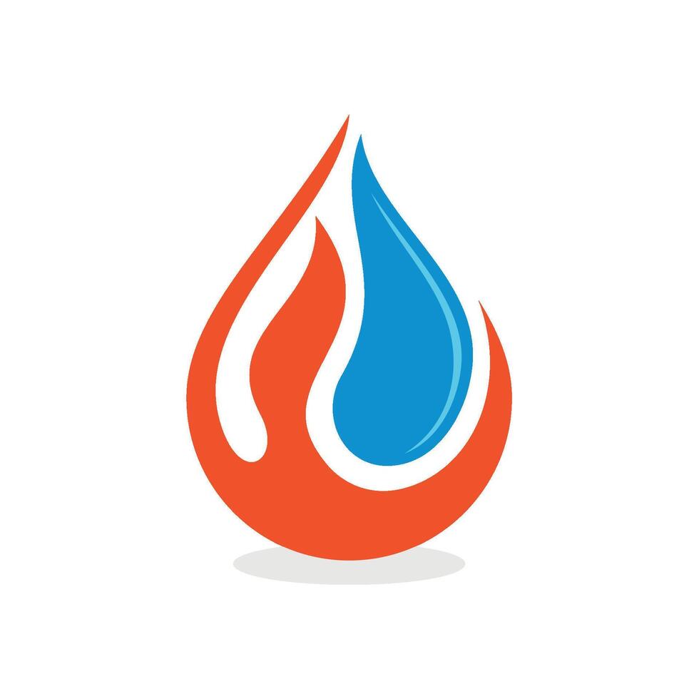 Nature Drop Water and Flame Icon Logo Template vector
