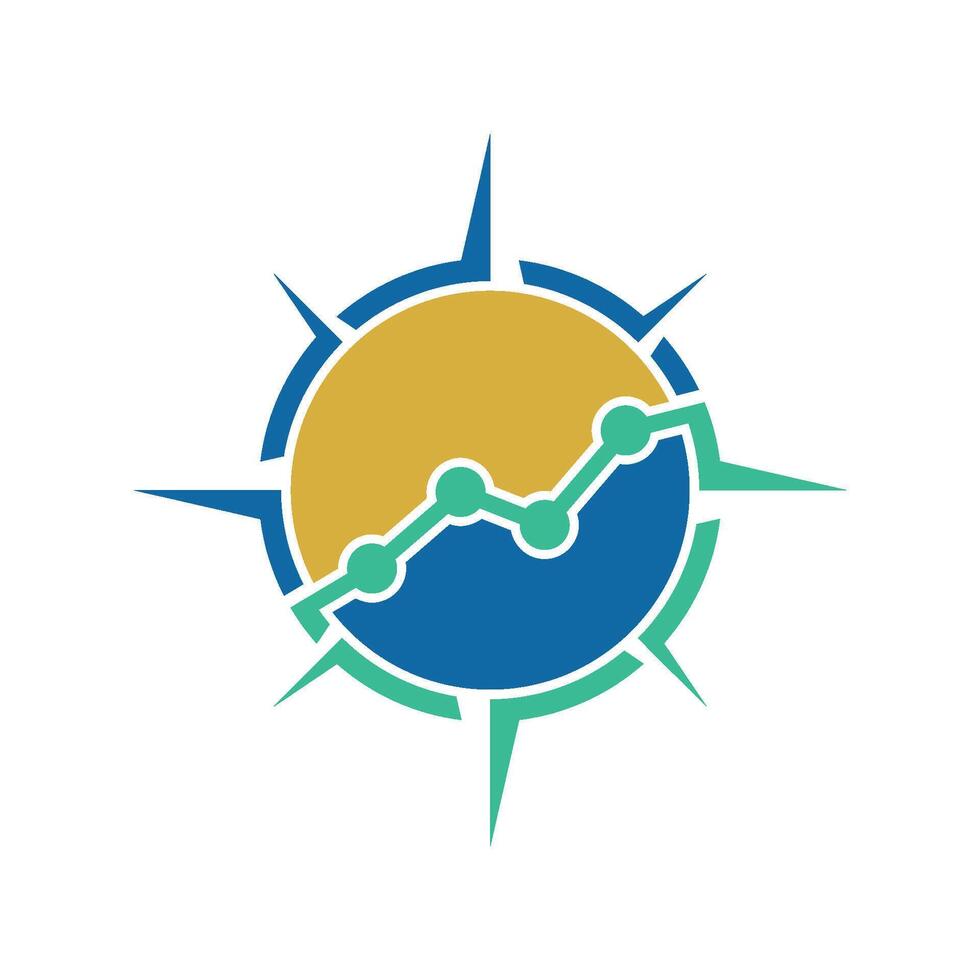 Statistic Compass Rose Icon Logo Template Illustration Design vector