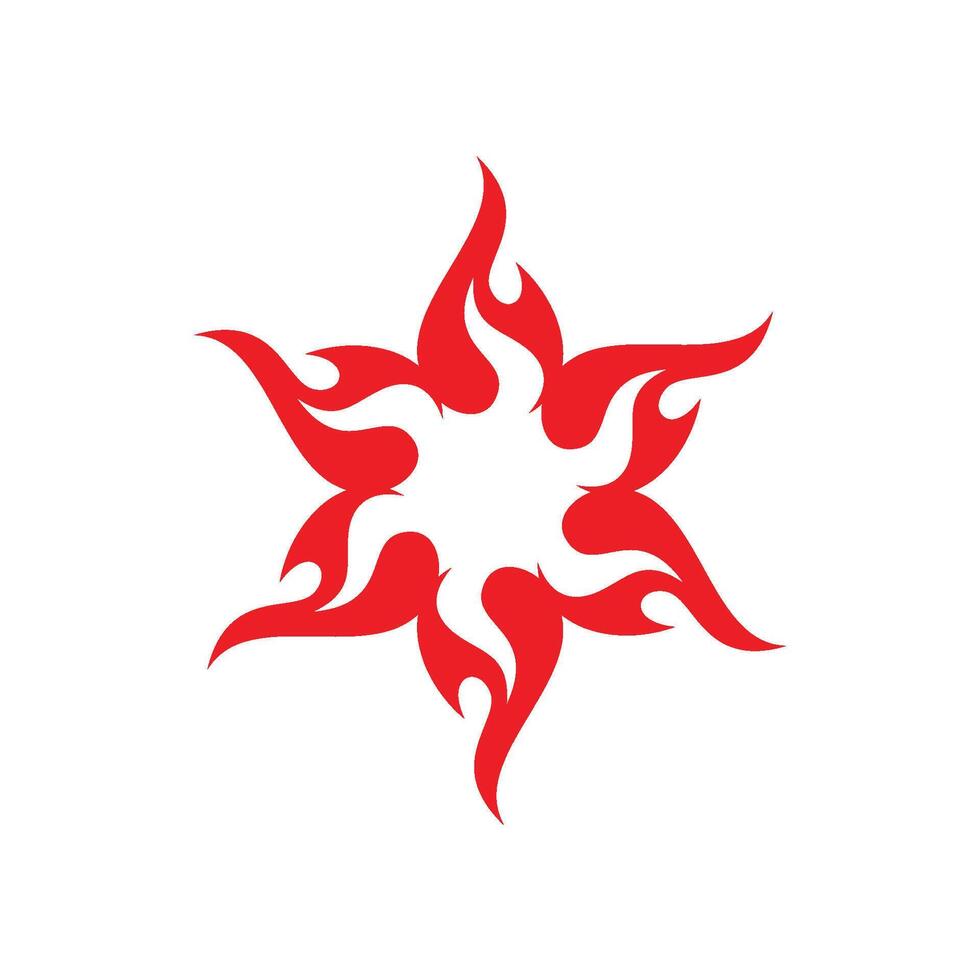 Red Flame Fire Flower Logo Template Illustration Design vector
