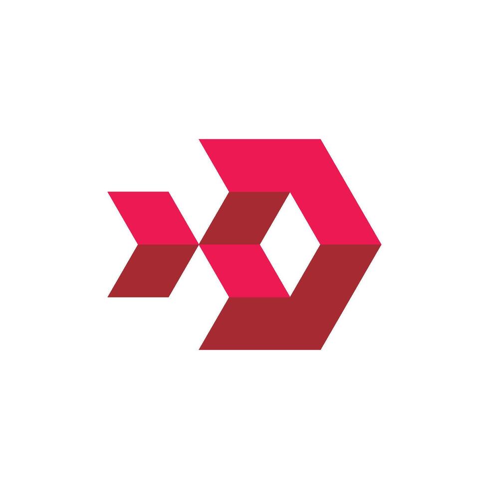 Origami Hexagon Fish Logo Template Illustration Design vector