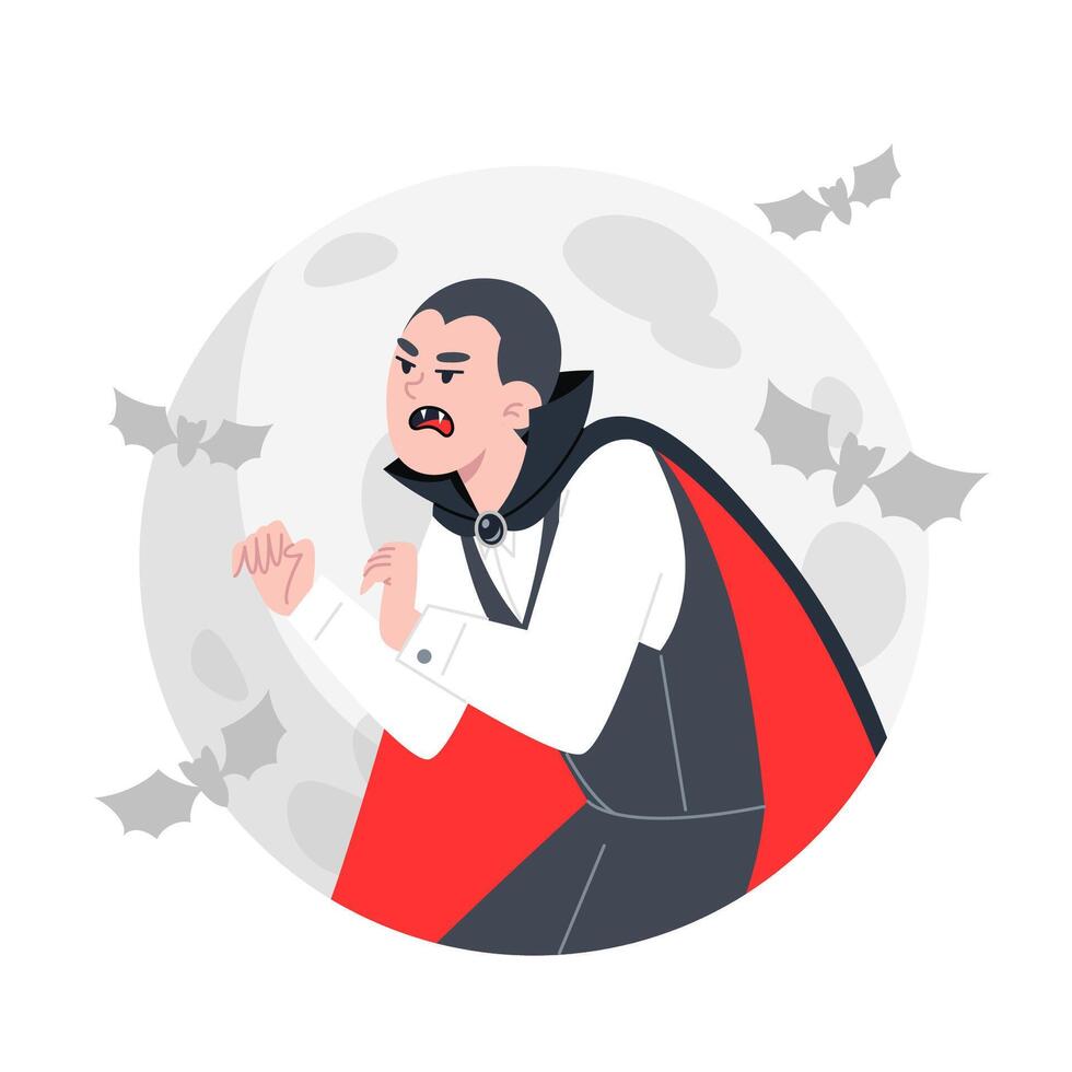 The Midnight Hunt, Vampire Stalking Under the Full Moon vector