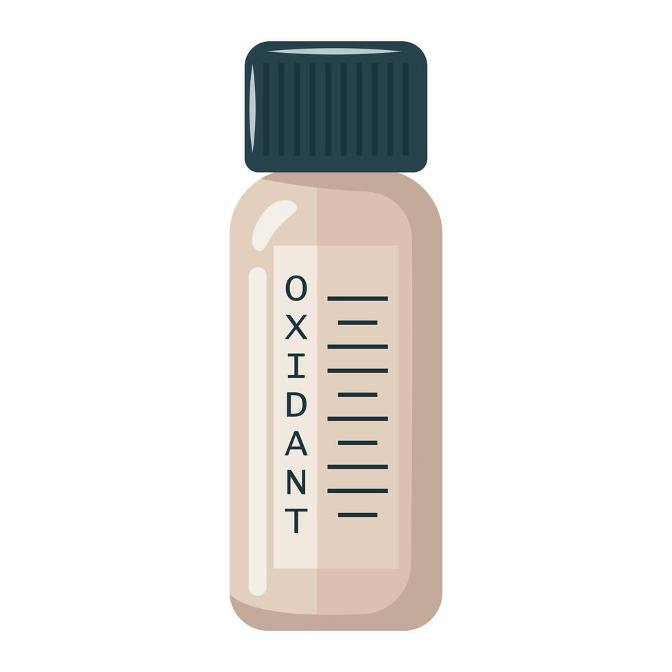 Bottle with oxidizer for hair dyeing. vector