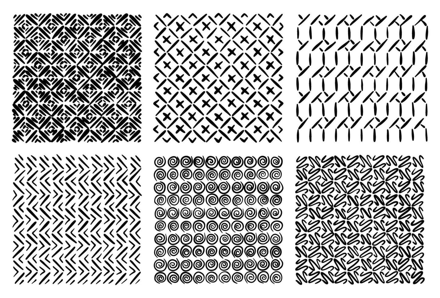 Abstract Hand-Drawn Geometric Pattern Collection vector